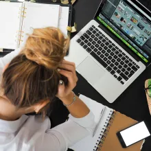 woman working on a laptop