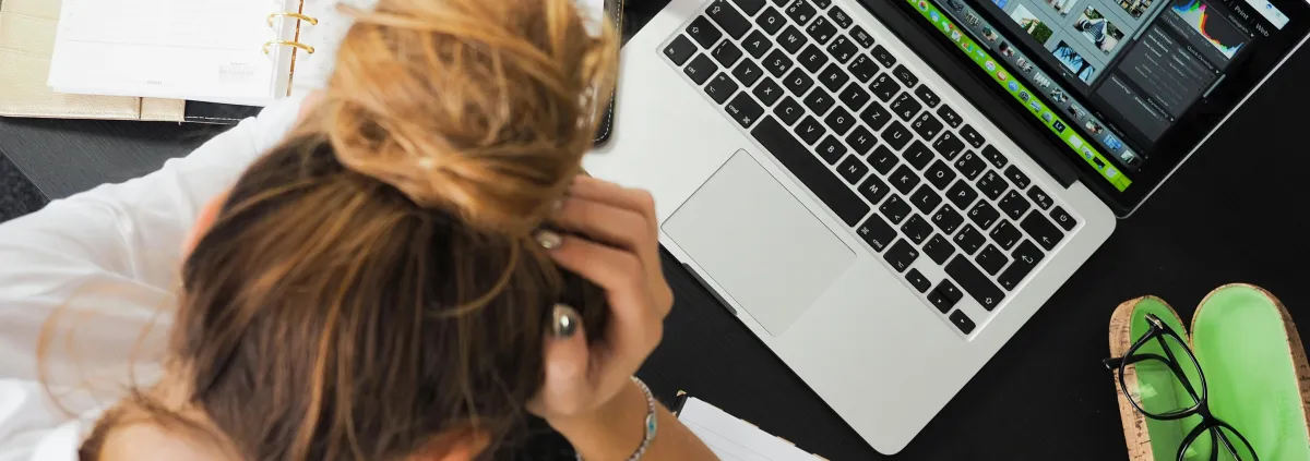 woman working on a laptop