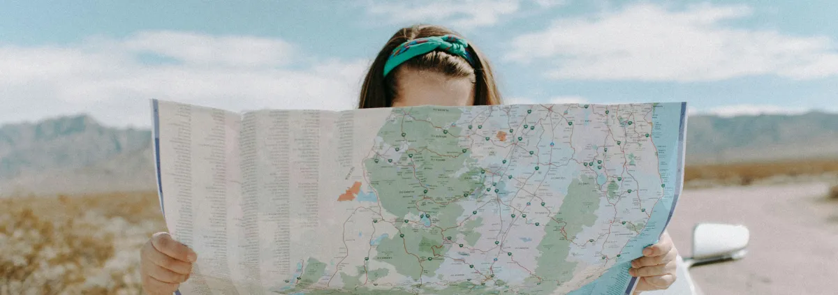 Woman looking at a map